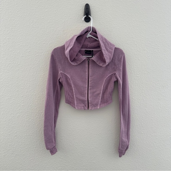 Urban Outfitters Tops - Urban‎ Outfitters Out From Under Audrey Cropped Zip Up Hoodie XS Y2K Lavender